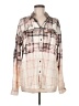 Unbranded Plaid Ivory Long Sleeve Button-Down Shirt Size M - photo 1