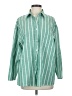 Shein 100% Polyester Stripes Green 3/4 Sleeve Blouse Size S - photo 1