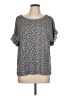 Max Studio Silver Short Sleeve Blouse Size L - photo 1