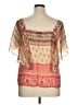 Lane Bryant 100% Polyester Orange Short Sleeve Blouse Size 14 - 16 Plus - photo 2