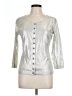 Etcetera 100% Cotton Metallic Silver Cardigan Size L - photo 1