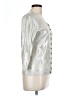 Etcetera 100% Cotton Metallic Silver Cardigan Size L - photo 4