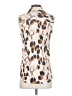 Ann Taylor 100% Polyester Animal Print Ivory Sleeveless Blouse Size XS - photo 2