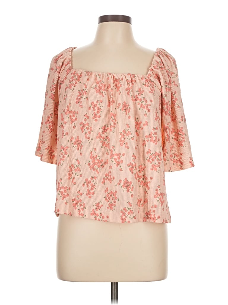 Ann Taylor Loft Short Sleeve Blouse In Orange