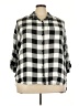 Unique Spectrum 100% Rayon Checkered-gingham Gray 3/4 Sleeve Button-Down Shirt Size 3X - photo 1