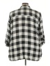 Unique Spectrum 100% Rayon Checkered-gingham Gray 3/4 Sleeve Button-Down Shirt Size 3X - photo 2