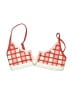 one0one Checkered-gingham Red Swimsuit Top Size S - photo 1
