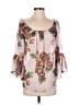 HD in Paris 100% Polyester Pink Purple 3/4 Sleeve Blouse Size M - photo 1