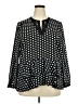 Elle 100% Polyester Polka Dots Black Long Sleeve Blouse Size XXL - photo 1