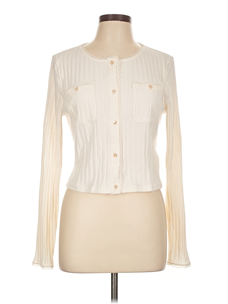 Pre-owned Jcrew Long Sleeve Blouse In White