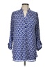Dina Be 100% Polyester Blue 3/4 Sleeve Blouse Size L - photo 1