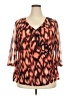 Jennifer Lopez 100% Polyester Orange 3/4 Sleeve Blouse Size 2X - photo 1