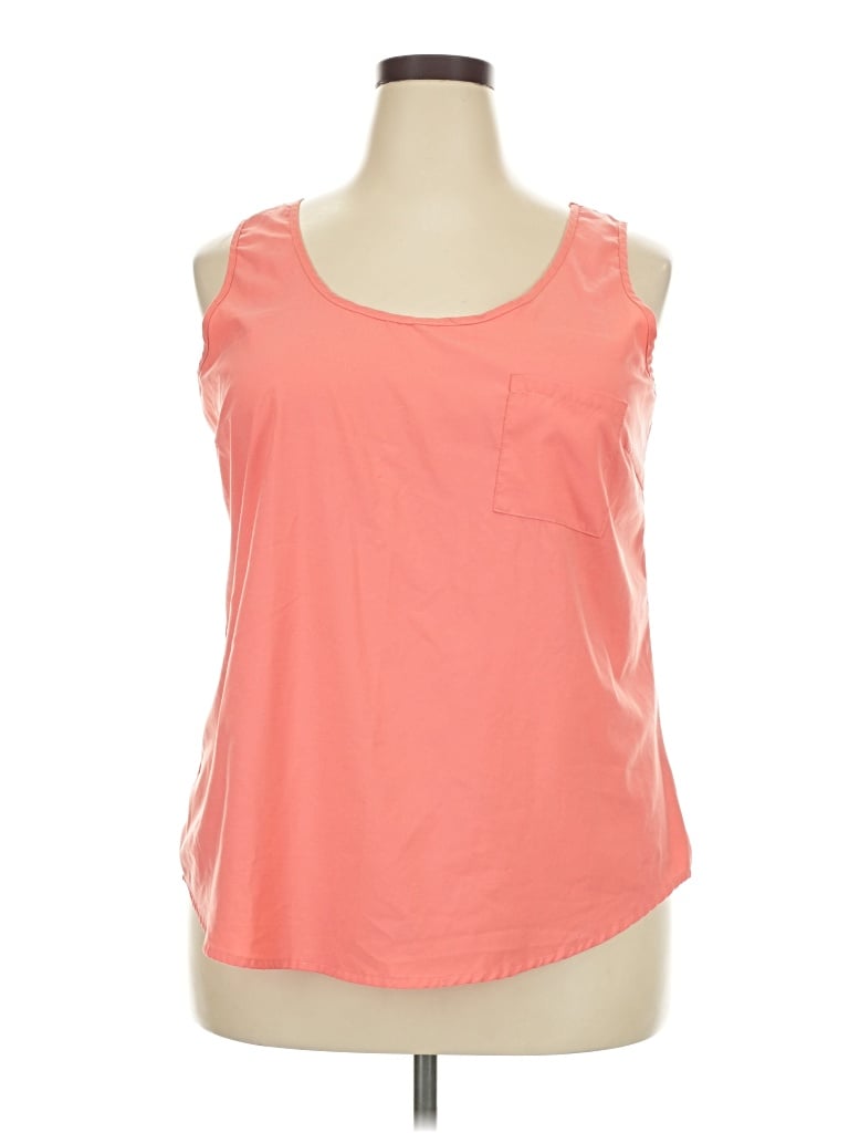 Pre-owned Faded Glory Sleeveless Top Orange Scoop Neck Tops