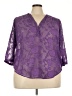 Torrid Purple 3/4 Sleeve Blouse Size 2X Plus (2) - photo 1