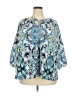 Lane Bryant 100% Polyester Blue 3/4 Sleeve Blouse Size 18 - 20 Plus - photo 1