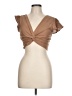Midnight Sky Brown Short Sleeve Top Size L - photo 1
