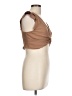 Midnight Sky Brown Short Sleeve Top Size L - photo 4