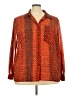 MICHAEL Michael Kors 100% Polyester Houndstooth Orange Long Sleeve Blouse Size 3X - photo 1