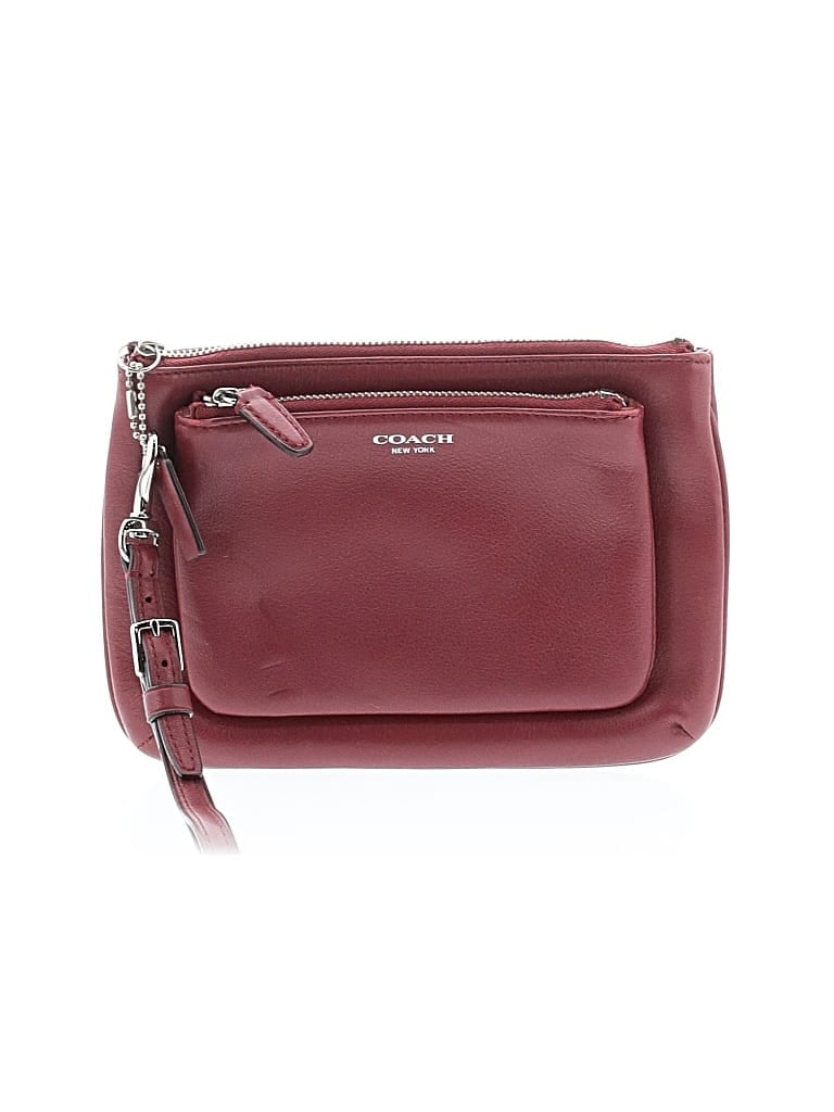 Pre-owned Coach Leather Wristlet In Red