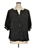 B Collection by Bobeau Polka Dots Black 3/4 Sleeve Blouse Size 1X - photo 1
