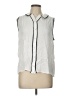 Elle 100% Rayon Ivory Sleeveless Button-Down Shirt Size L - photo 1