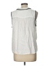 Elle 100% Rayon Ivory Sleeveless Button-Down Shirt Size L - photo 2