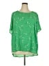 PREMISE 100% Polyester Green Short Sleeve Blouse Size 3X - photo 1