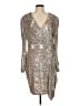 Xscape Metallic Silver Cocktail Dress Size 16 - photo 1