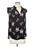 Ann Taylor LOFT 100% Polyester Floral Black Sleeveless Blouse Size XS - photo 1