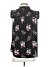 Ann Taylor LOFT 100% Polyester Floral Black Sleeveless Blouse Size XS - photo 2