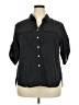 Unbranded Black 3/4 Sleeve Button-Down Shirt Size XL (estimated) - photo 1