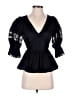 Self-Portrait Black 3/4 Sleeve Blouse Size 0 - photo 1