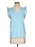 MICHAEL Michael Kors Stripes Blue Short Sleeve Top Size S - photo 1
