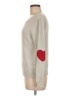 Moon 100% Cotton Hearts Ivory Tan Pullover Sweater Size M - photo 5