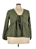 Shein Curve 100% Polyester Green Long Sleeve Blouse Size 16 Plus (2) - photo 1