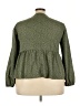 Shein Curve 100% Polyester Green Long Sleeve Blouse Size 16 Plus (2) - photo 2