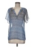 a.n.a. A New Approach 100% Polyester Blue Short Sleeve Blouse Size M - photo 1