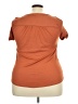 Flower & Feather 100% Polyester Orange Short Sleeve Blouse Size 2X - photo 2