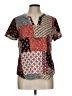 Van Heusen Color Block Brown Short Sleeve Blouse Size L - photo 1