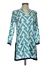 Roberta Roller Rabbit Chevron-herringbone Teal Long Sleeve Blouse Size XS - photo 1
