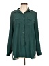 DKNY 100% Polyester Green Long Sleeve Blouse Size L - photo 1