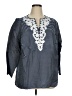 Talbots 100% Linen Blue Long Sleeve Blouse Size 1X - photo 1
