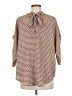 Shein Chevron-herringbone Brown 3/4 Sleeve Blouse Size 8 - 10 - photo 2