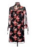 Express 100% Polyester Print Black Casual Dress Size XS - photo 2