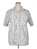 Assorted Brands 100% Cotton Stripes Silver Short Sleeve Blouse Size XL - photo 1