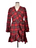 Cupshe Plaid Red Casual Dress Size XL - photo 1