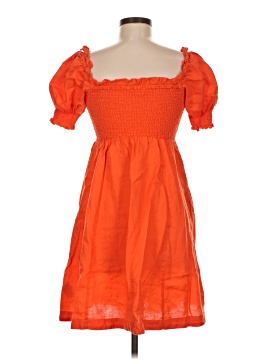 open lace back dress Florence Linen Blend Dress-Orange, Ornamental Garden