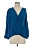 Alice + Olivia 100% Silk Blue Long Sleeve Silk Top Size S - photo 1