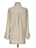 Zara Stripes Ivory 3/4 Sleeve Button-Down Shirt Size S - photo 2