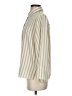 Zara Stripes Ivory 3/4 Sleeve Button-Down Shirt Size S - photo 5